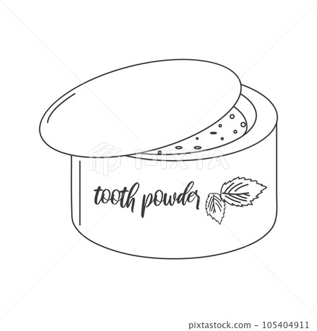 Dentistry. Oral hygiene. Care and treatment. Teeth. Tooth Mint powder. Doodle style. Vector illustration. Dentistry. Oral hygiene. Care and treatment. Teeth. Tooth Mint powder. Doodle style. Vector illustration. 105404911