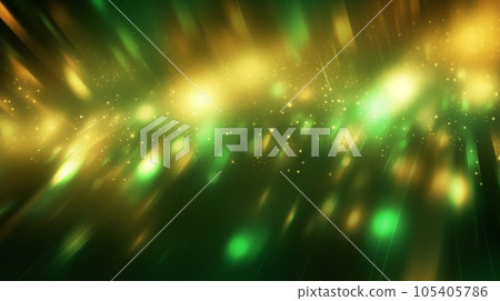 Green and gold background with blurred flare, Generative AI 105405786