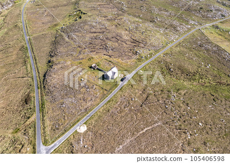 Aerial view of the Thorr National School in Meencorwick by Crolly, County Donegal - Ireland Aerial view of the Thorr National School in Meencorwick by Crolly, County Donegal - Ireland 105406598