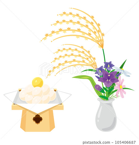 月見餃子和花瓶裡的秋花 月見餃子和花瓶裡的秋花 105406687