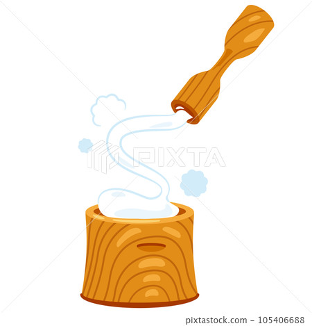 用研缽和研杵搗碎麻糬 105406688