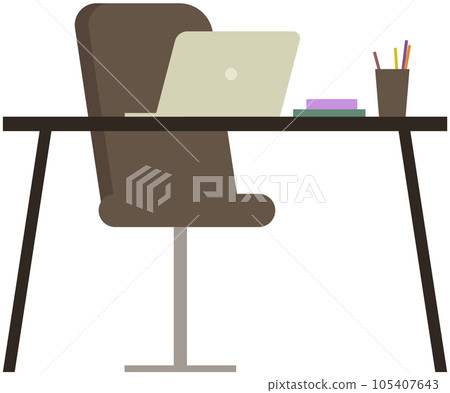 Modern workplace flat design. Office chair and office desk Modern workplace flat design. Office chair and office desk 105407643