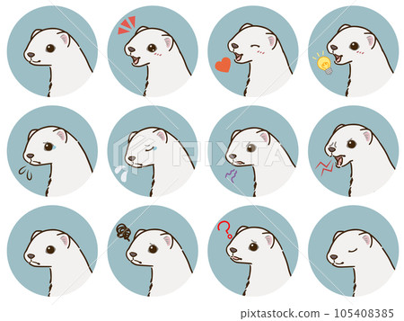 Okojo facial expression icon set (winter hair) 105408385