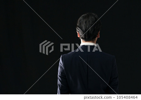 Businessman back view black Businessman back view black 105408464