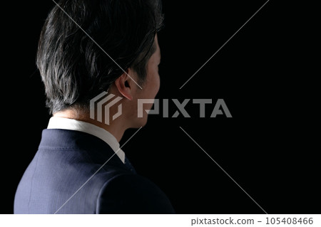 Businessman back view black Businessman back view black 105408466