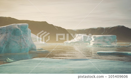 big icebergs near Greenland region big icebergs near Greenland region 105409606