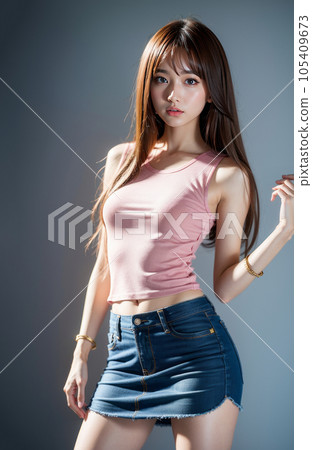 AI-generated image [person] woman with long hair 105409673