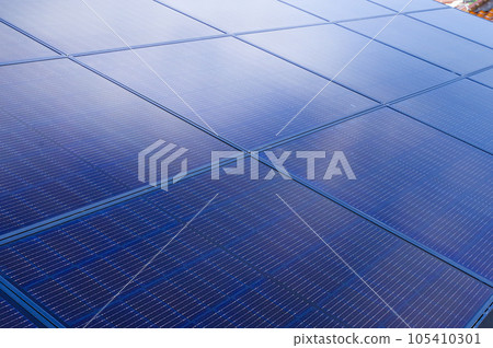 Solar panels installed on the roof of a house Solar panels installed on the roof of a house 105410301