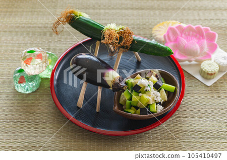 盂蘭盆節裝飾品和供品 盂蘭盆節裝飾品和供品 105410497