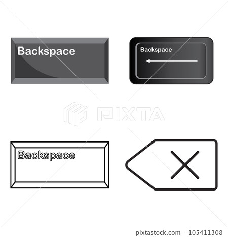 Backspace button icon Backspace button icon 105411308