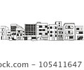 Streets of retro Japanese buildings drawn by lines Streets of retro Japanese buildings drawn by lines 105411647