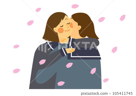 Graduation hug scene Graduation hug scene 105411745