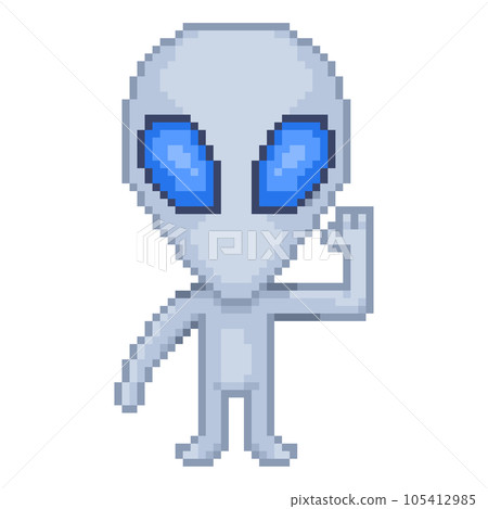 alien pixel illustration alien pixel illustration 105412985