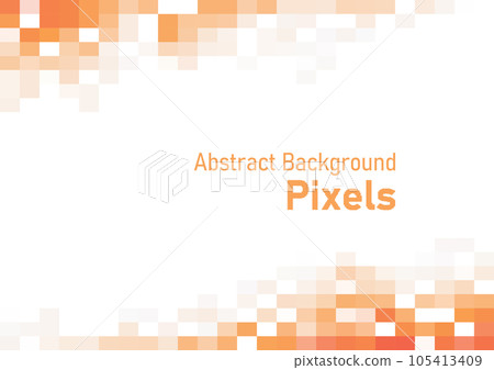 Abstract pixels disintegrate pattern, geometric mosaic background, orange color gradient, vector illustration template for wallpaper, wrapping paper, web banner, website, poster. Abstract pixels disintegrate pattern, geometric mosaic background, orange color gradient, vector illustration template for wallpaper, wrapping paper, web banner, website, poster. 105413409