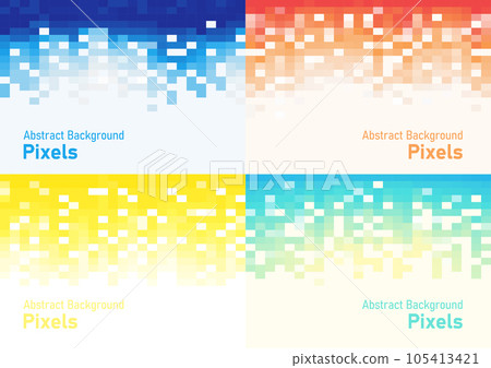 Abstract pixels disintegrate pattern set. geometric mosaic background, red green yellow and blue color gradient, vector illustration template for wallpaper, wrapping paper, web banner, website, Abstract pixels disintegrate pattern set. geometric mosaic background, red green yellow and blue color gradient, vector illustration template for wallpaper, wrapping paper, web banner, website, 105413421