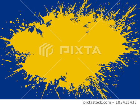 Abstract grunge texture background, rough edge frame, distressed border, yellow and blue vector illustration template for poster, wallpaper, banner, web site. 105413435