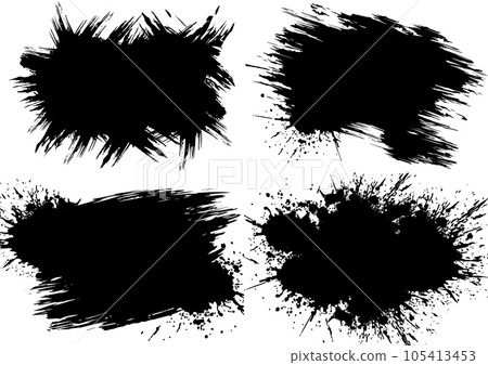 Abstract grunge texture backgrounds set, rough edge frame, scratch border, black and white vector illustration template for wallpaper, poster, banner, web site. 105413453
