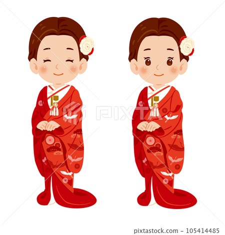 西式髮色打掛微笑的女人 105414485