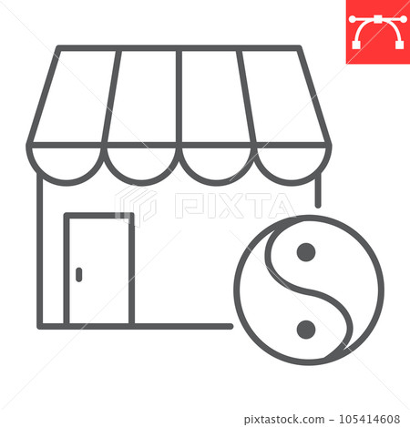 Spa salon line icon, building and relax, beauty salon vector icon, vector graphics, editable stroke outline sign, eps 10. 105414608