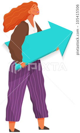 Businessman pressing play button to start or initiate projects, woman presses arrow isolated vector 105415506