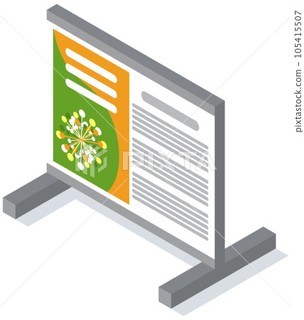 Advertising stand, announcement street sandwich board, exhibition isolated on white background Advertising stand, announcement street sandwich board, exhibition isolated on white background 105415507
