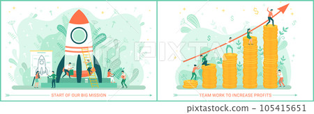 Team is working with startup to increase profict. Launching business project, startup strategy 105415651