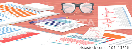 Analyze statistical indicators, business data. Work with marketing research. Data analysis isometric 105415726