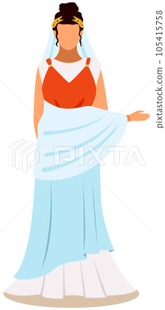 Roman woman in traditional clothes, citizen of ancient rome vector Illustration on white background Roman woman in traditional clothes, citizen of ancient rome vector Illustration on white background 105415758
