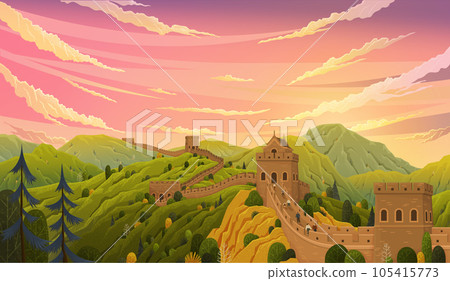 World famous landmark - Great Chinese Wall beautiful landscape, monumental giant structure World famous landmark - Great Chinese Wall beautiful landscape, monumental giant structure 105415773