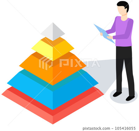 Employees analyze statistical indicators, business data. Characters work with marketing research Employees analyze statistical indicators, business data. Characters work with marketing research 105416055
