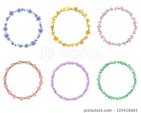 Flower and plant wreath material set circular frame 105416865