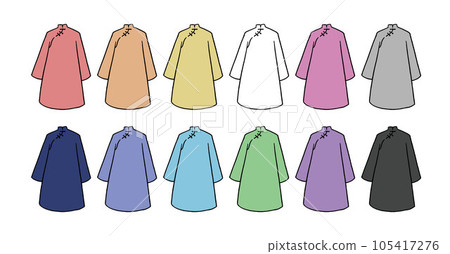 Chinese dress illustration set 105417276
