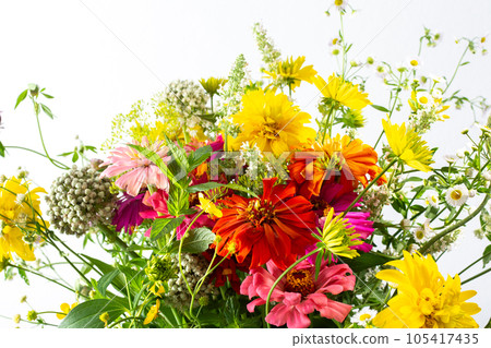 Summer bouquet of seasonal flowers Summer bouquet of seasonal flowers 105417435