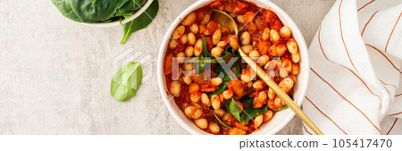 Stewed white beans 105417470
