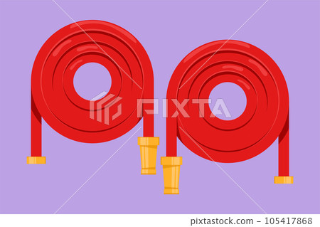 Fire Hose Reel Icon Vector Flat Design Stock Vector - Illustration