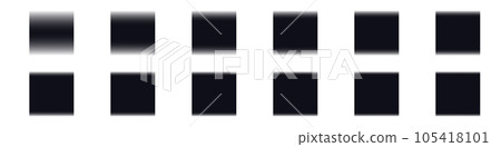 Blurry shape elements squares. Soft blob and fluid graphic designs within a grunge stamp border. Flat vector illustrations isolated on white background 105418101
