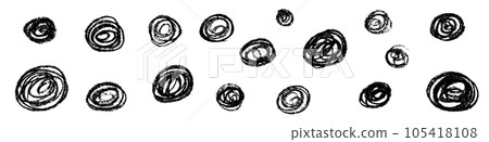 Abstract hand-drawn doodle featuring brush lines, pencil strokes, squiggles, and swirls. texture circles. Artistic scribble design. Flat vector illustrations isolated on white background. Abstract hand-drawn doodle featuring brush lines, pencil strokes, squiggles, and swirls. texture circles. Artistic scribble design. Flat vector illustrations isolated on white background. 105418108