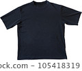 Plain black t-shirt cutout 105418319
