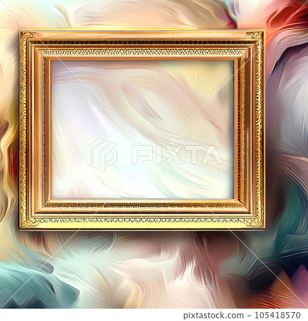 Abstract design of blank luxury frame with impressionist art around it. Abstract design of blank luxury frame with impressionist art around it. 105418570