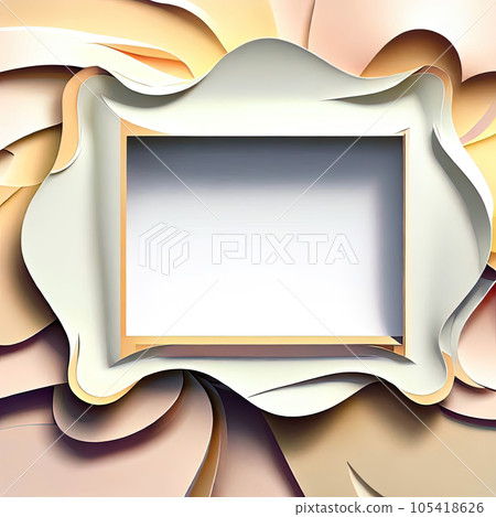 Abstract design of blank luxury frame with floral papper cut around it. 105418626