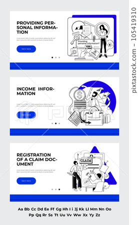 People provide and update personal information, registration claim documents, metaphors set 105419310