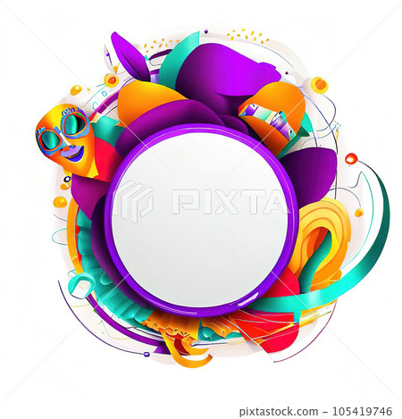 Abstract design of frame with Mardi Gras and Carnival Abstract design of frame with Mardi Gras and Carnival 105419746