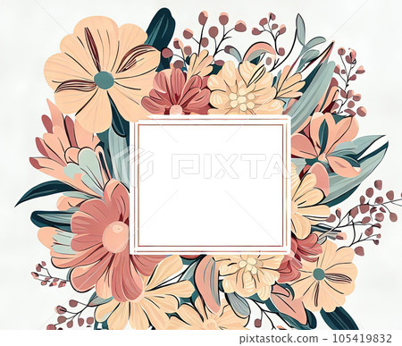 Illustration of flower composition frame pattern bouquet 105419832