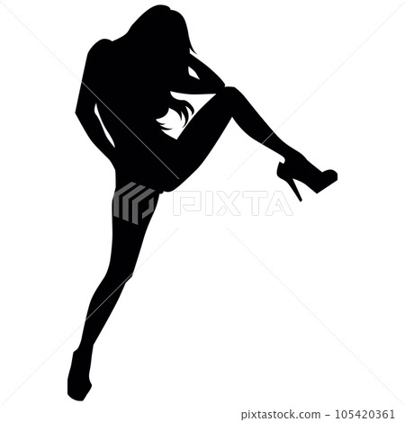 Sexy woman pose silhouette illustration material vector Sexy woman pose silhouette illustration material vector 105420361