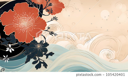 唯美的抽象艺术感中国新年元素节日背景素材 105420401