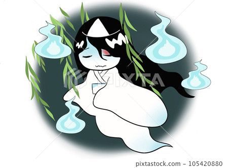 Lonely willow ghost with background 105420880