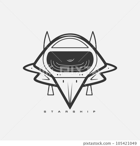 Starship logo. Space satelite retro shuttle moon discovery logotypes of observatory vector badges isolated. Shuttle and satellite, spaceship and rocket adventure illustration Starship logo. Space satelite retro shuttle moon discovery logotypes of observatory vector badges isolated. Shuttle and satellite, spaceship and rocket adventure illustration 105421049