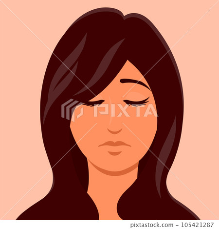 Sad face of a young beautiful woman Sad face of a young beautiful woman 105421287