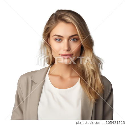 Portrait of a beautiful young woman isolated 105421513
