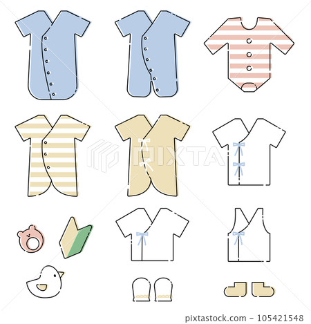 Baby clothes cute illustrations Baby clothes cute illustrations 105421548